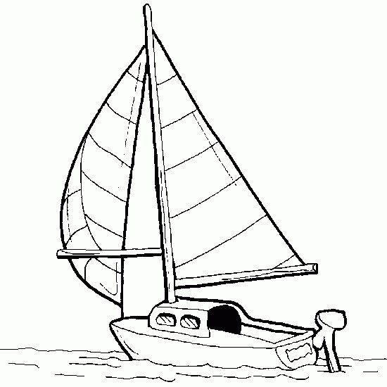 Coloring page: Sailboat (Transportation) #143602 - Free Printable Coloring Pages