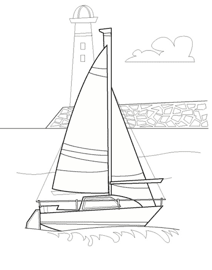 Coloring page: Sailboat (Transportation) #143603 - Free Printable Coloring Pages