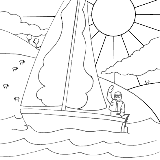 Coloring page: Sailboat (Transportation) #143615 - Free Printable Coloring Pages