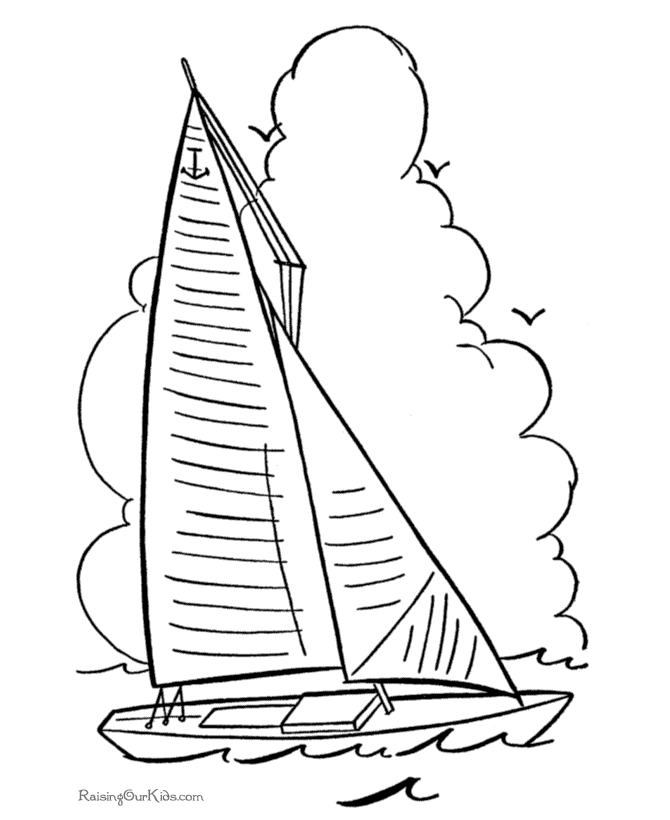 Coloring page: Sailboat (Transportation) #143623 - Free Printable Coloring Pages