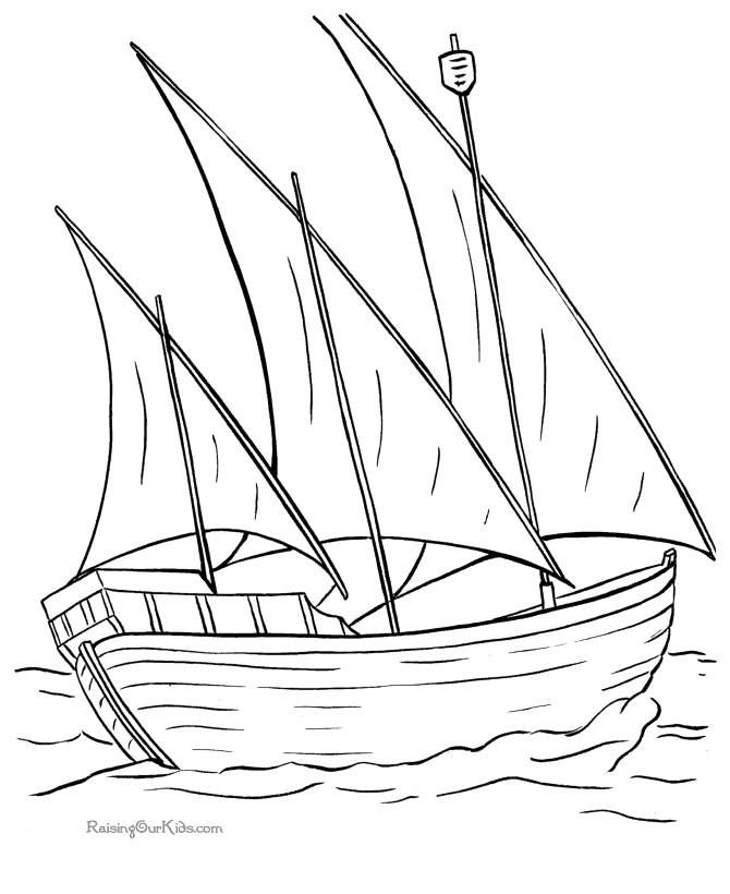 Coloring page: Sailboat (Transportation) #143735 - Free Printable Coloring Pages