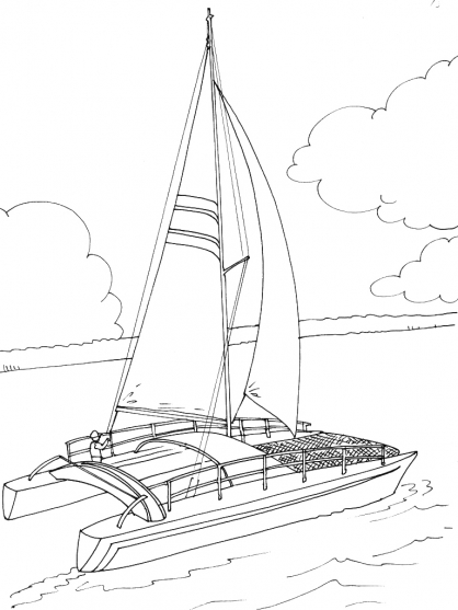 Coloring page: Sailboat (Transportation) #143748 - Free Printable Coloring Pages