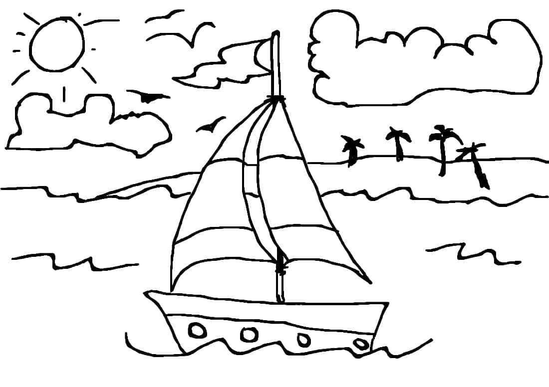 Free printable Sailboat coloring page #205058 from Transportation collection