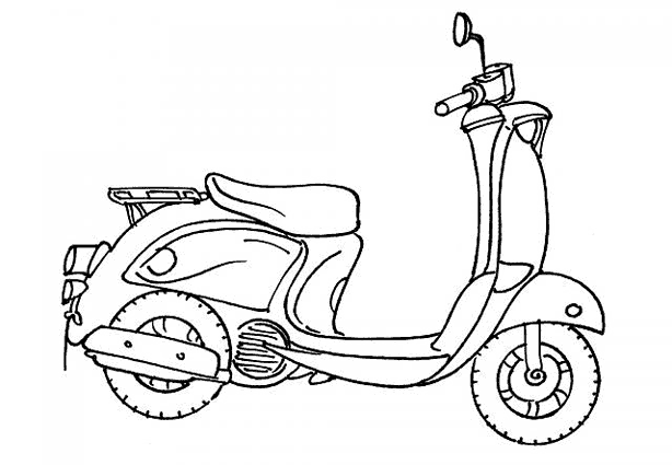 Scooter #6 (Transportation) – Printable coloring pages