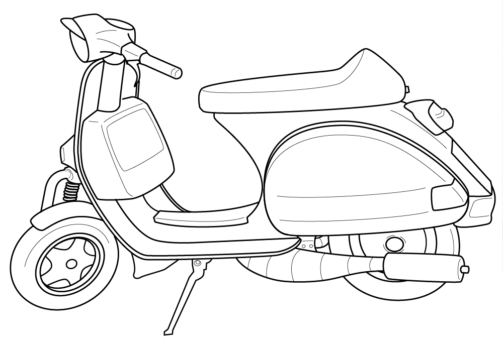 Coloring page: Scooter (Transportation) #139548 - Free Printable Coloring Pages