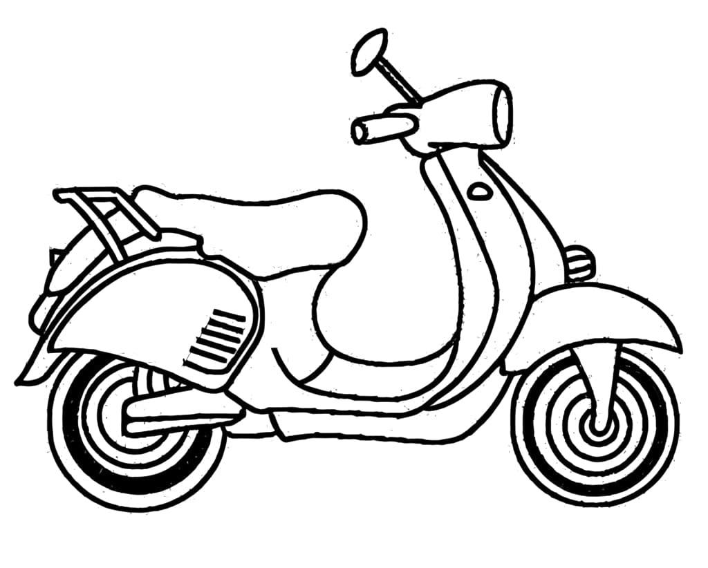 Free printable Scooter coloring page #207556 from Transportation collection Free printable Scooter coloring page #207556 from Transportation collection