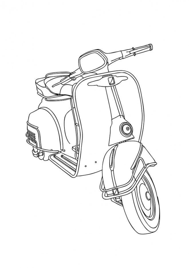 Free printable Scooter coloring page #207560 from Transportation collection Free printable Scooter coloring page #207560 from Transportation collection