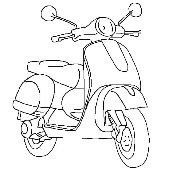 Free printable Scooter coloring page #207564 from Transportation collection Free printable Scooter coloring page #207564 from Transportation collection
