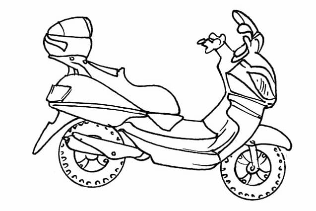 Free printable Scooter coloring page #207565 from Transportation collection Free printable Scooter coloring page #207565 from Transportation collection