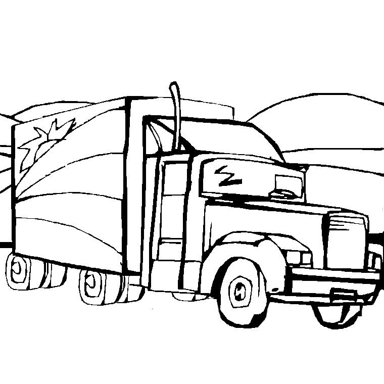 Coloring page: Semi-trailer (Transportation) #146720 - Free Printable Coloring Pages