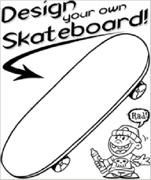 Coloring page: Skateboard (Transportation) #139302 - Free Printable Coloring Pages