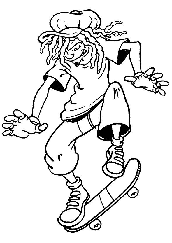 Coloring page: Skateboard (Transportation) #139307 - Free Printable Coloring Pages