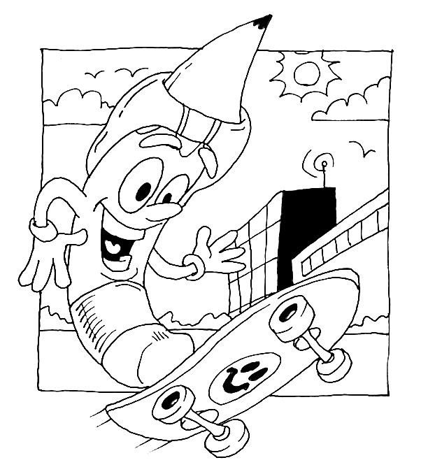 Coloring page: Skateboard (Transportation) #139353 - Free Printable Coloring Pages