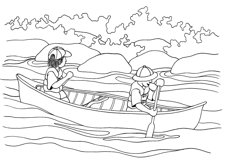 Coloring page: Small boat / Canoe (Transportation) #142191 - Free Printable Coloring Pages