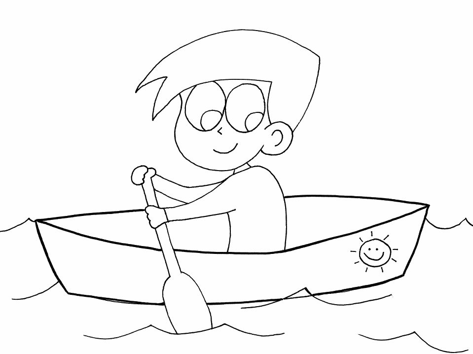 Coloring page: Small boat / Canoe (Transportation) #142192 - Free Printable Coloring Pages