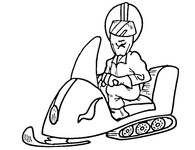 Coloring page: Snowmobile / Skidoo (Transportation) #139607 - Free Printable Coloring Pages