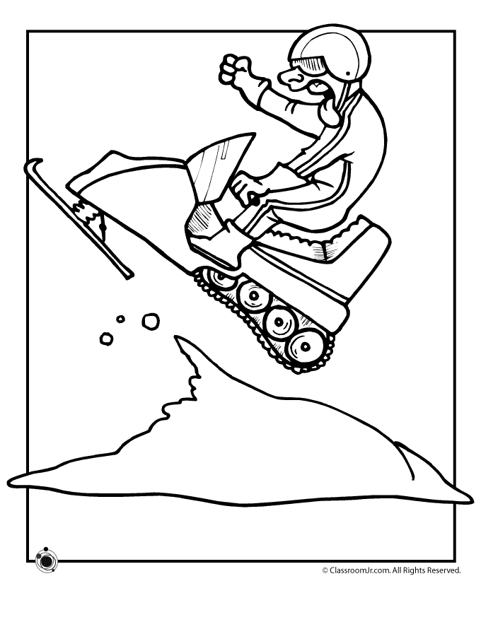 Coloring page: Snowmobile / Skidoo (Transportation) #139762 - Free Printable Coloring Pages