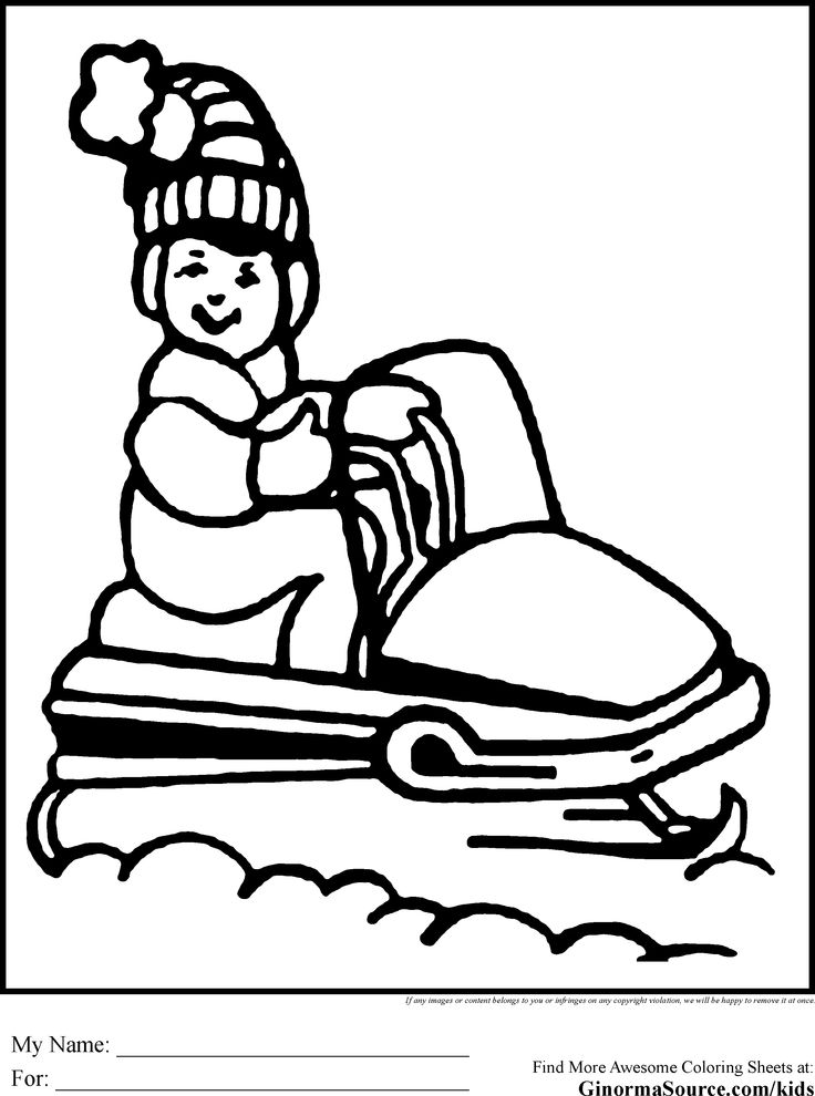 Coloring page: Snowmobile / Skidoo (Transportation) #139763 - Free Printable Coloring Pages