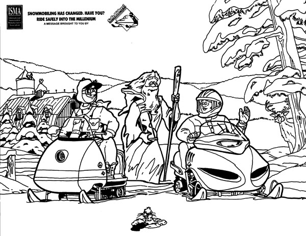 Coloring page: Snowmobile / Skidoo (Transportation) #139784 - Free Printable Coloring Pages