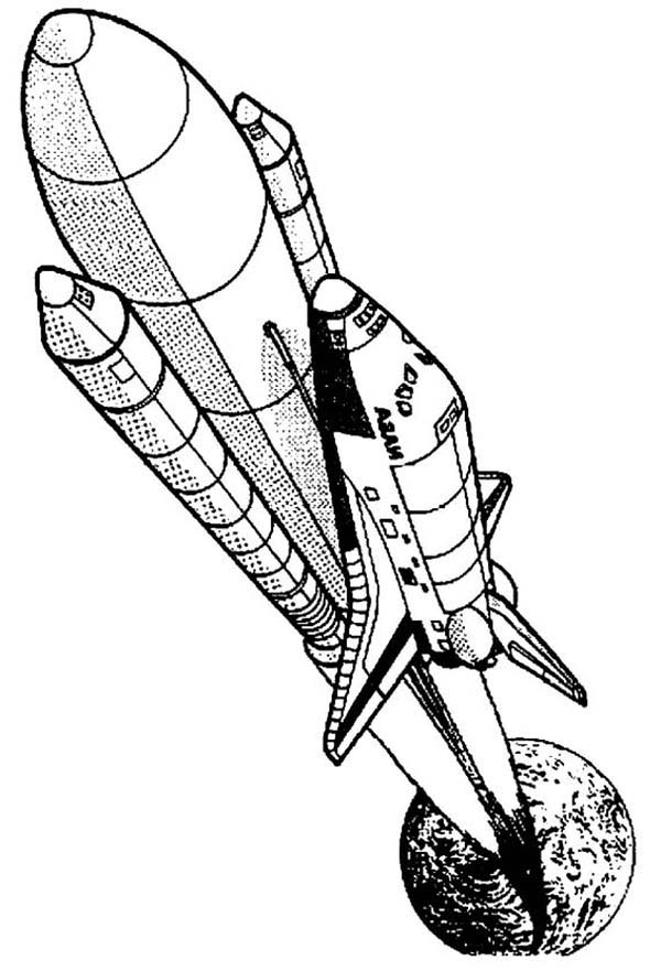 Coloring page: Spaceship (Transportation) #140567 - Free Printable Coloring Pages