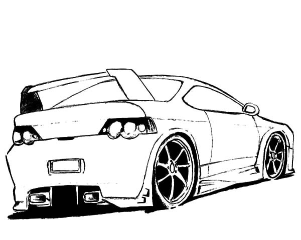 Coloring page: Sports car / Tuning (Transportation) #147011 - Free Printable Coloring Pages