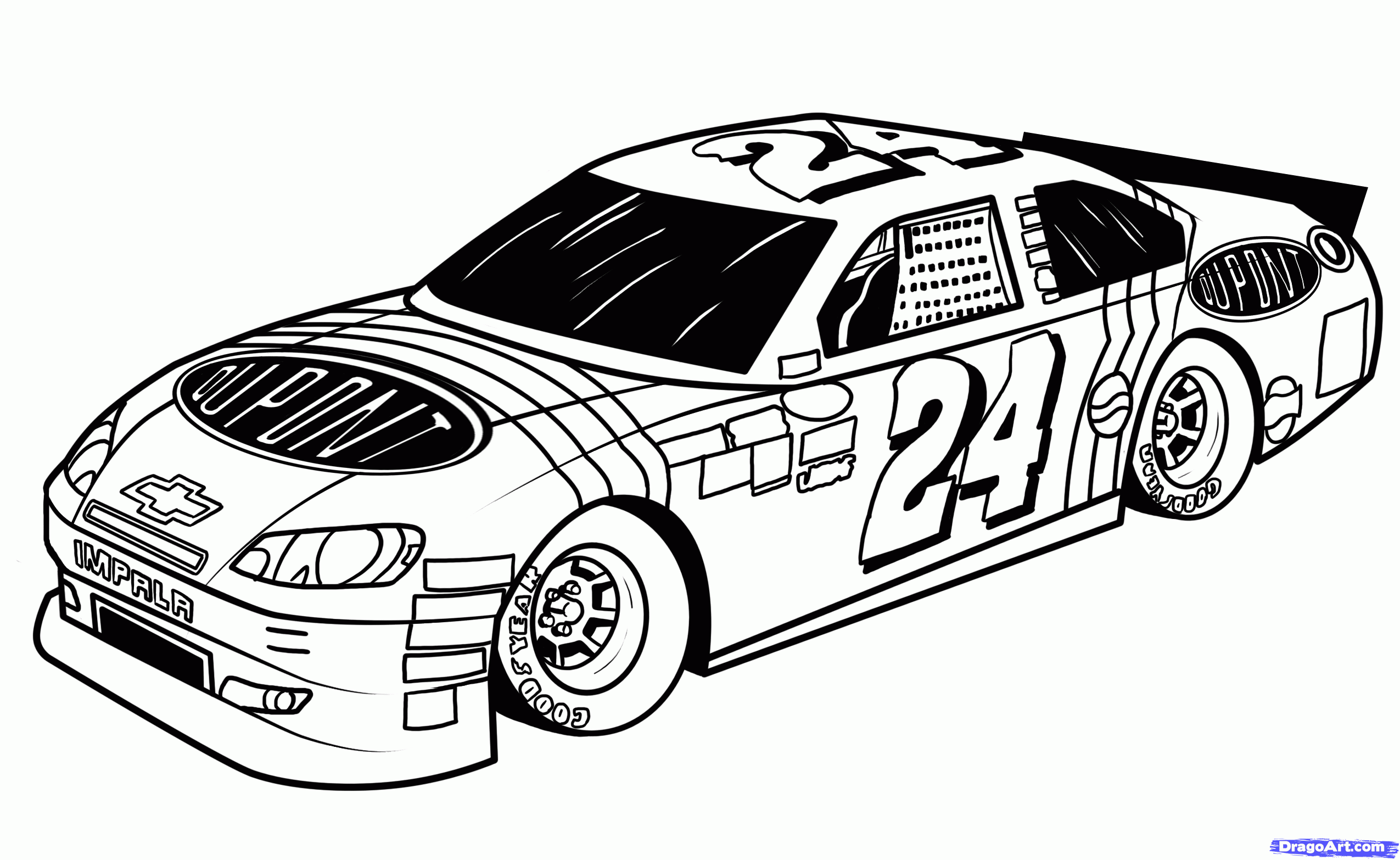 Coloring page: Sports car / Tuning (Transportation) #147032 - Free Printable Coloring Pages