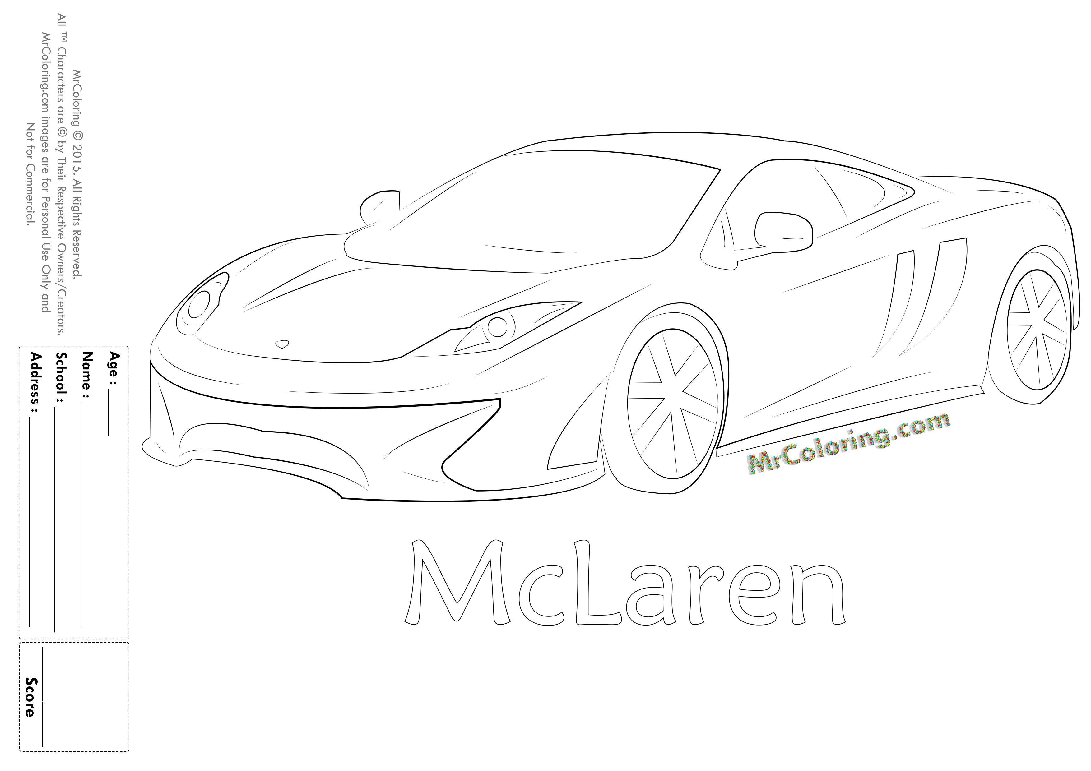 Coloring page: Sports car / Tuning (Transportation) #147150 - Free Printable Coloring Pages