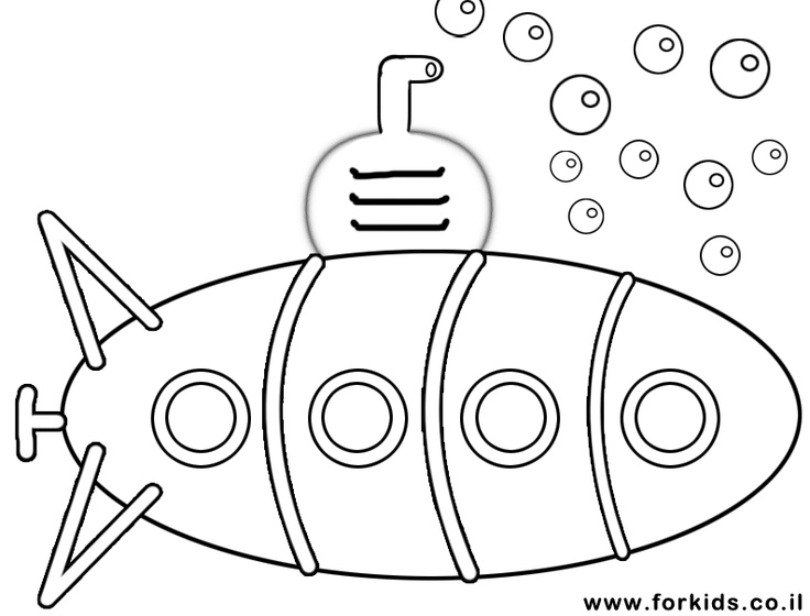 Drawing Submarine #137692 (Transportation) – Printable coloring pages