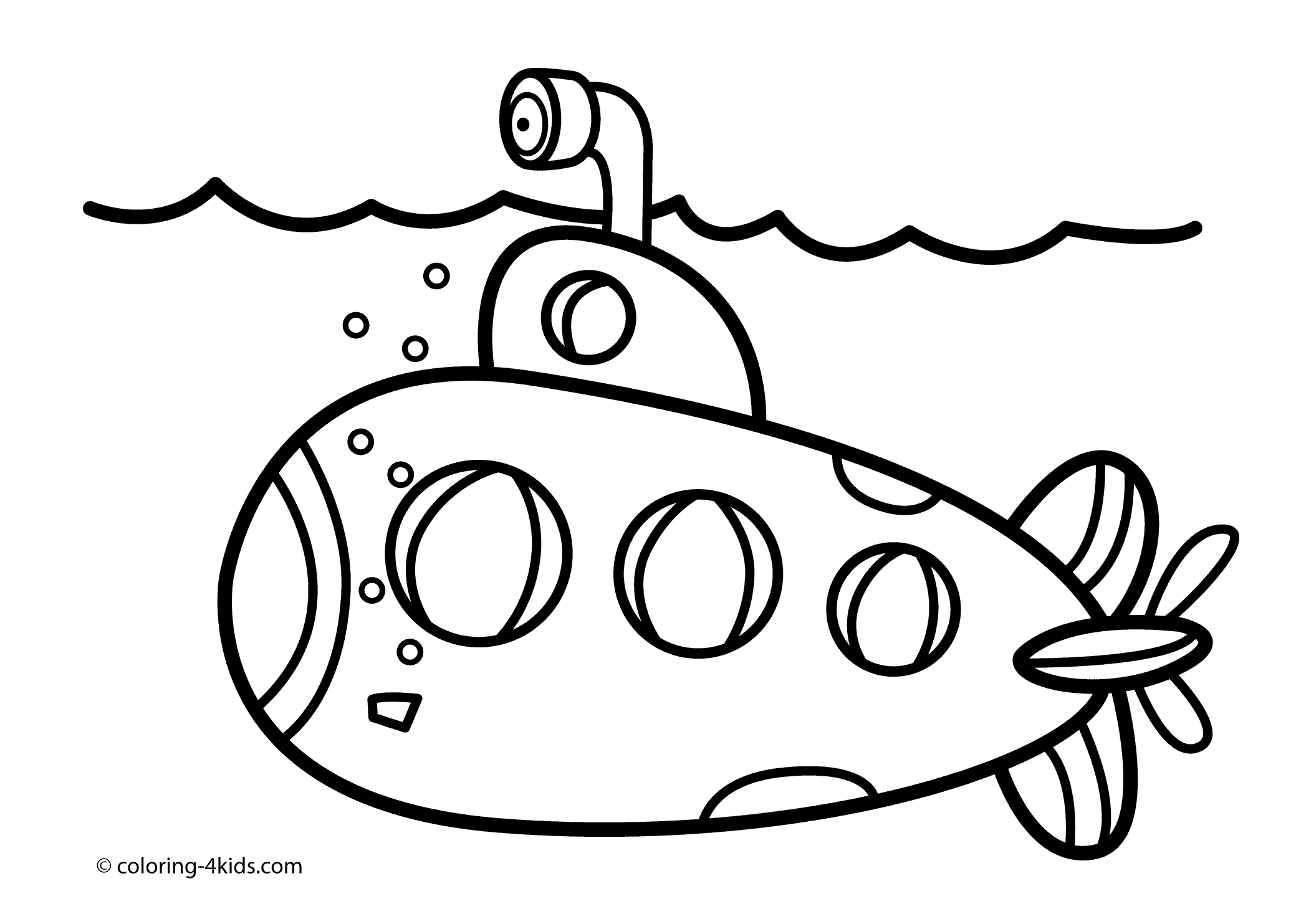 Coloring page: Submarine (Transportation) #137695 - Free Printable Coloring Pages