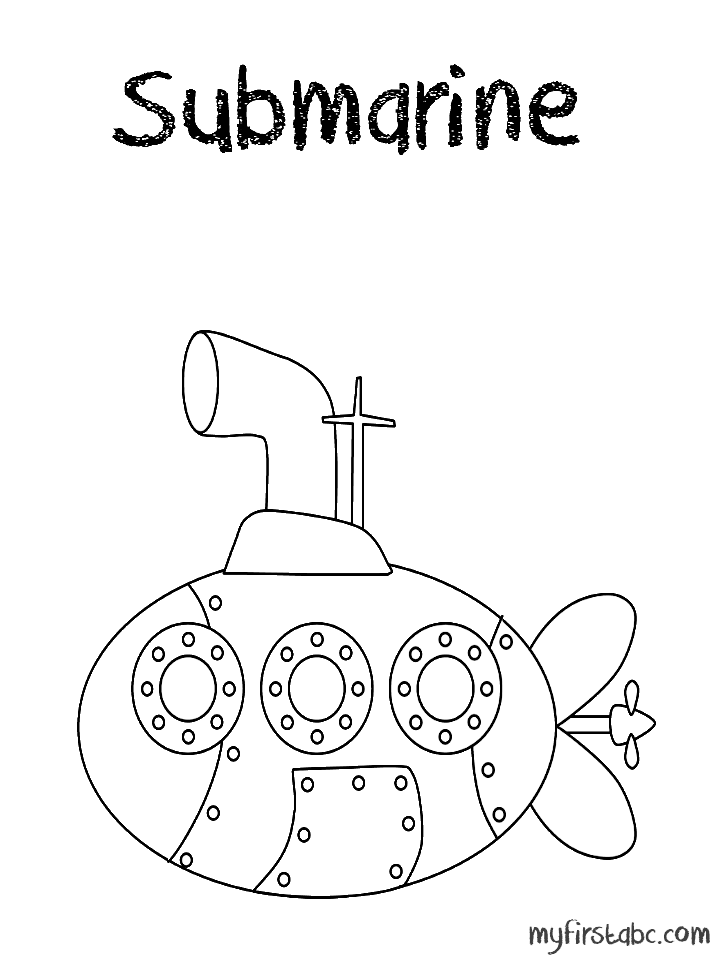 Coloring page: Submarine (Transportation) #137702 - Free Printable Coloring Pages