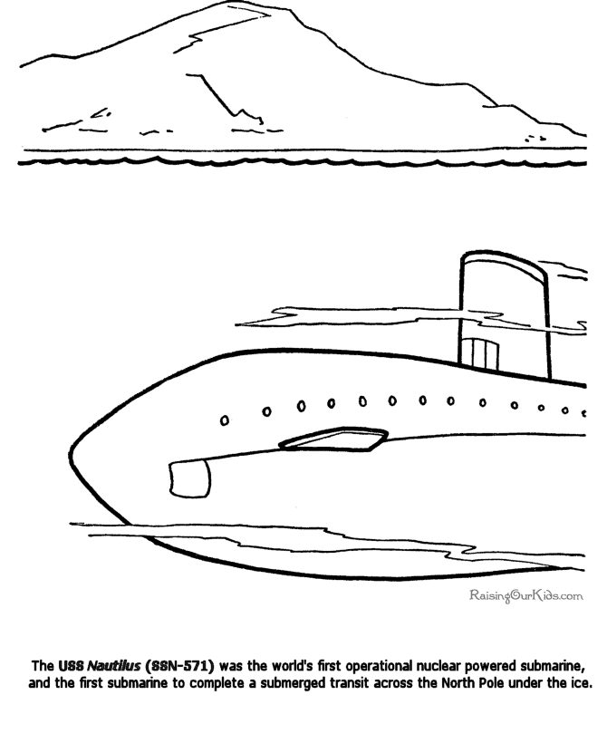 Coloring page: Submarine (Transportation) #137706 - Free Printable Coloring Pages