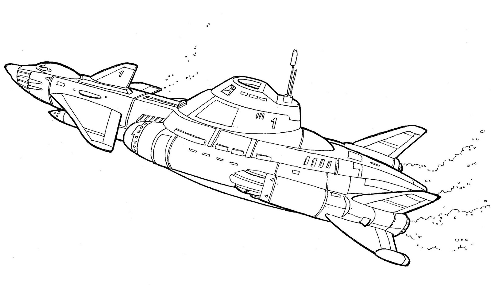 Coloring page: Submarine (Transportation) #137709 - Free Printable Coloring Pages