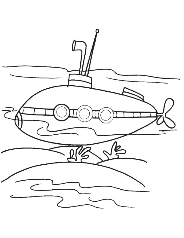 Drawing Submarine #137715 (Transportation) – Printable coloring pages