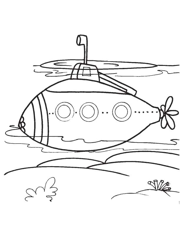 Coloring page: Submarine (Transportation) #137731 - Free Printable Coloring Pages