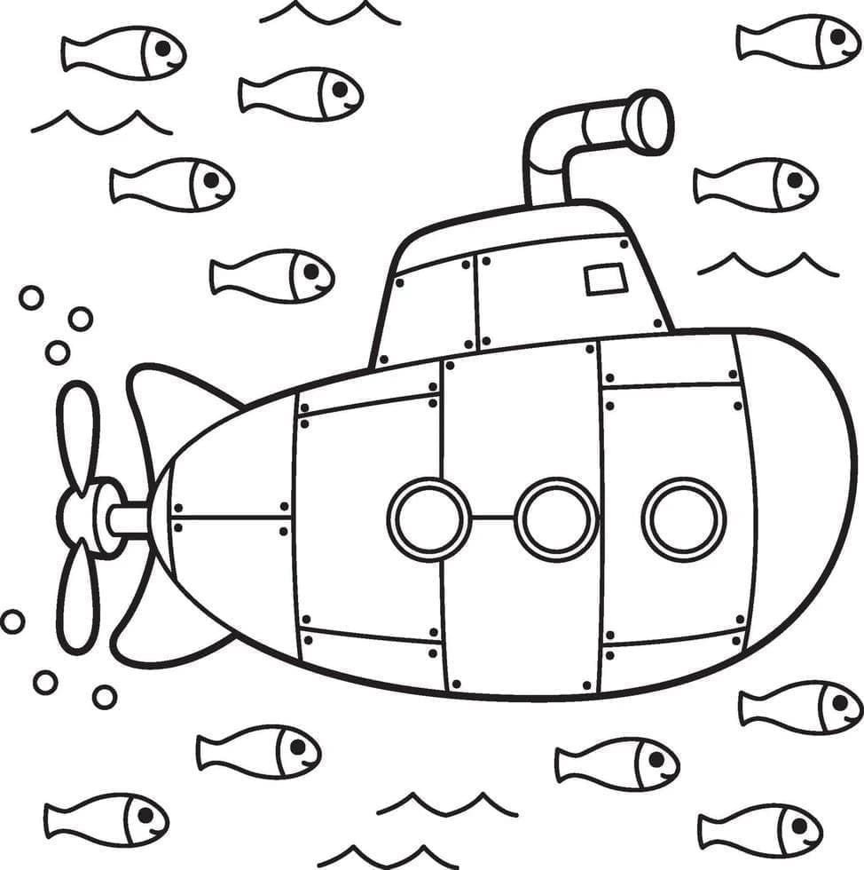 Free printable Submarine coloring page #206208 from Transportation collection