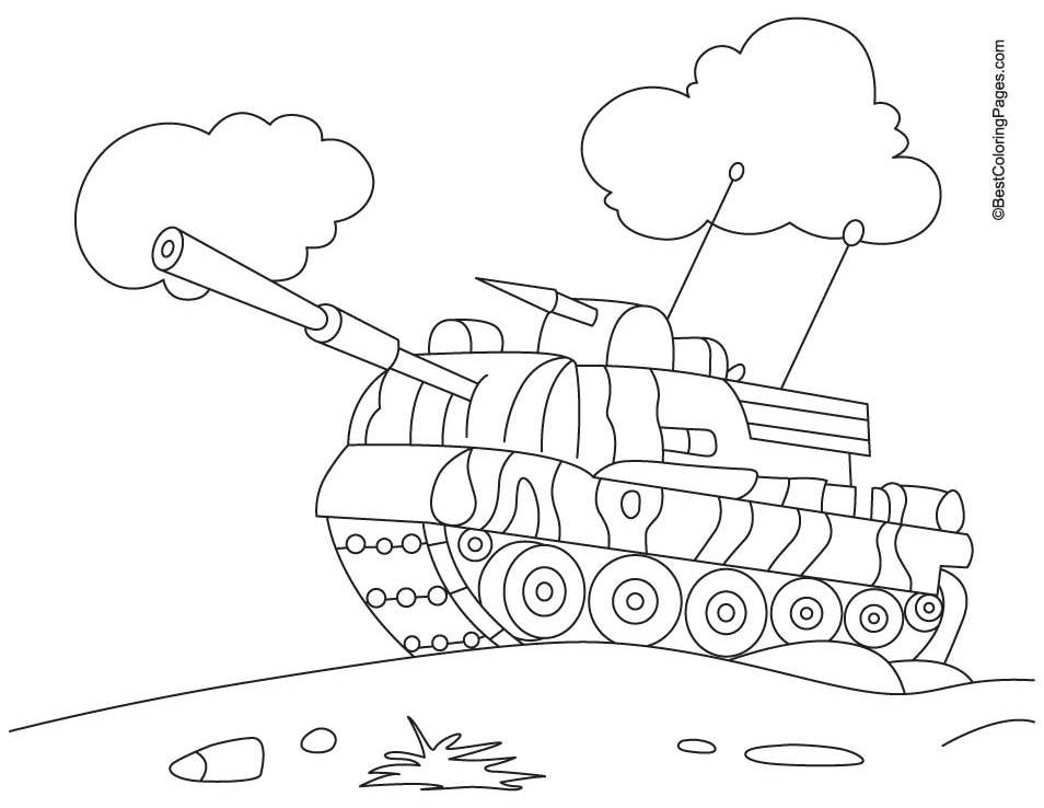 Drawing Tank #138088 (Transportation) – Printable coloring pages