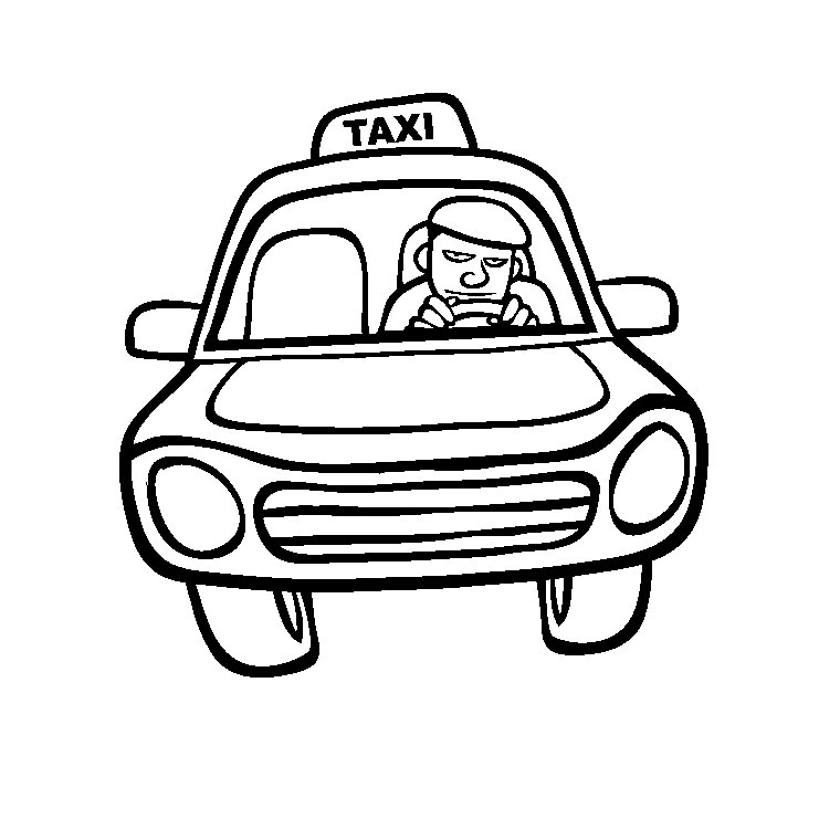 Download Taxi (Transportation) - Printable coloring pages