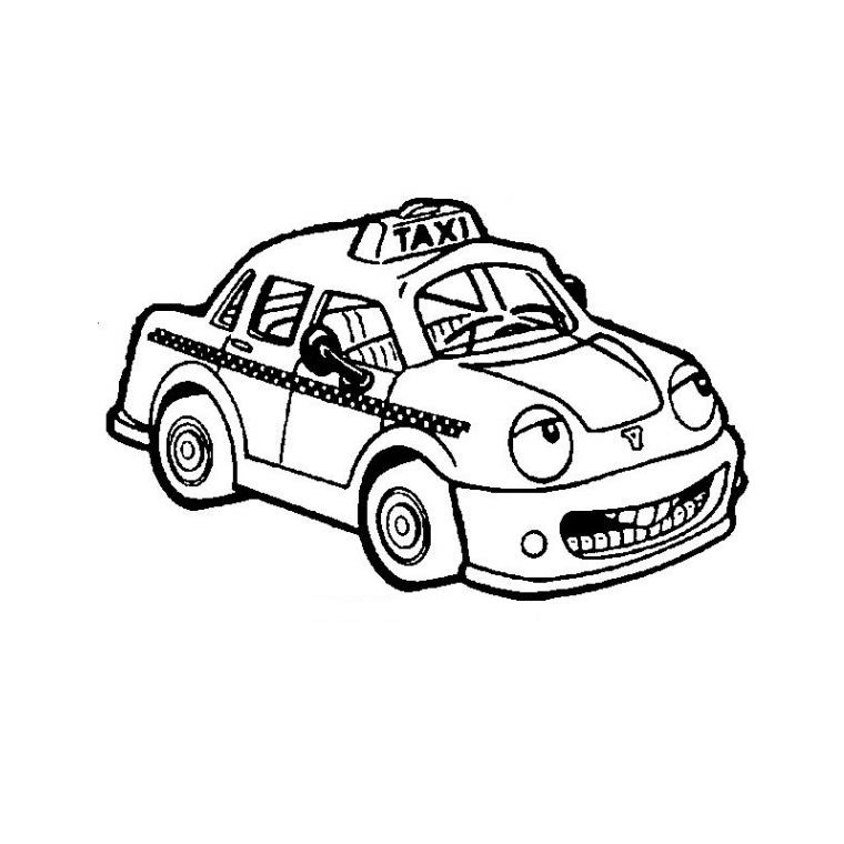 Coloring page: Taxi (Transportation) #137190 - Free Printable Coloring Pages