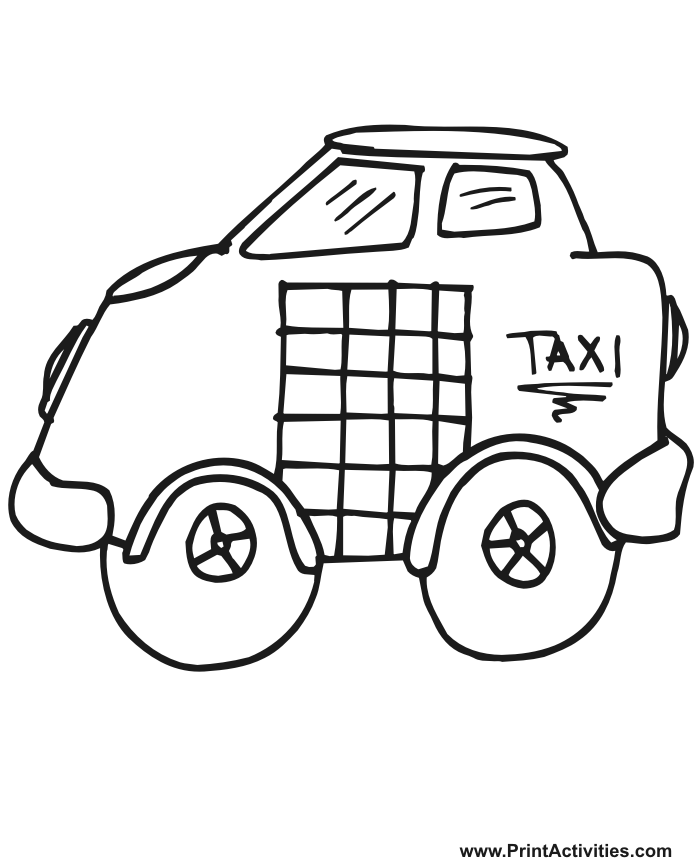 Coloring page: Taxi (Transportation) #137198 - Free Printable Coloring Pages