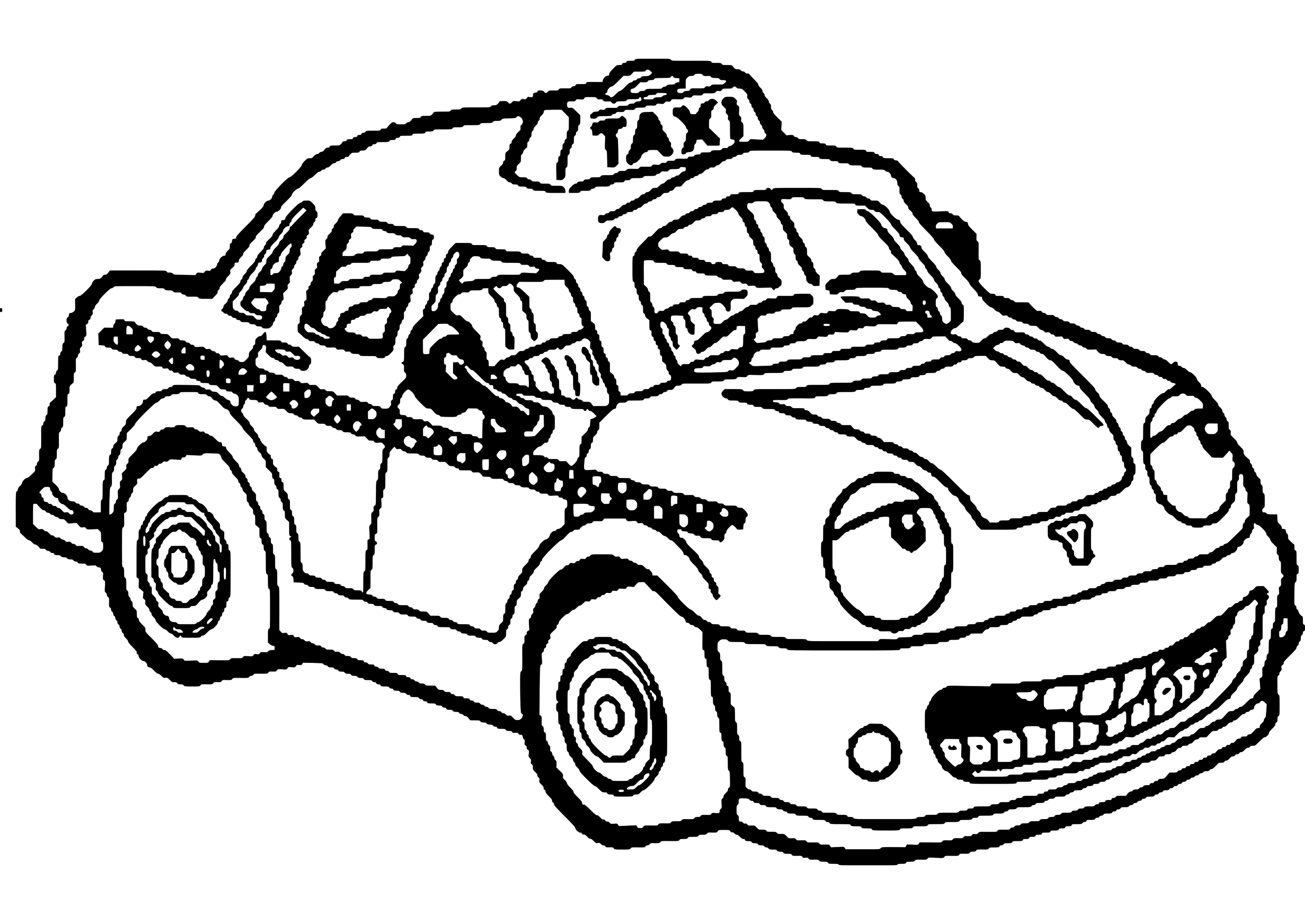 Coloring page: Taxi (Transportation) #137206 - Free Printable Coloring Pages