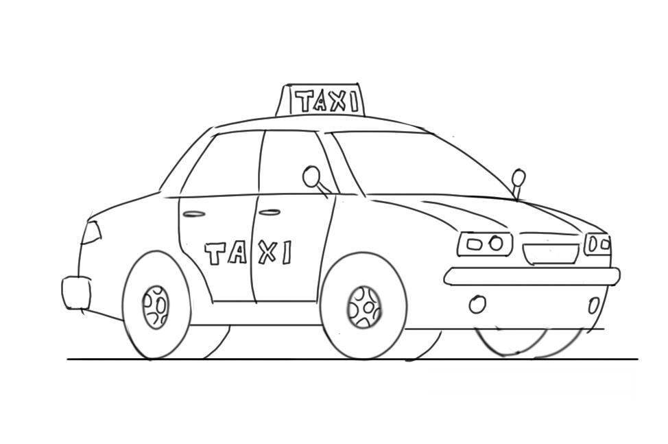 Coloring page: Taxi (Transportation) #137207 - Free Printable Coloring Pages