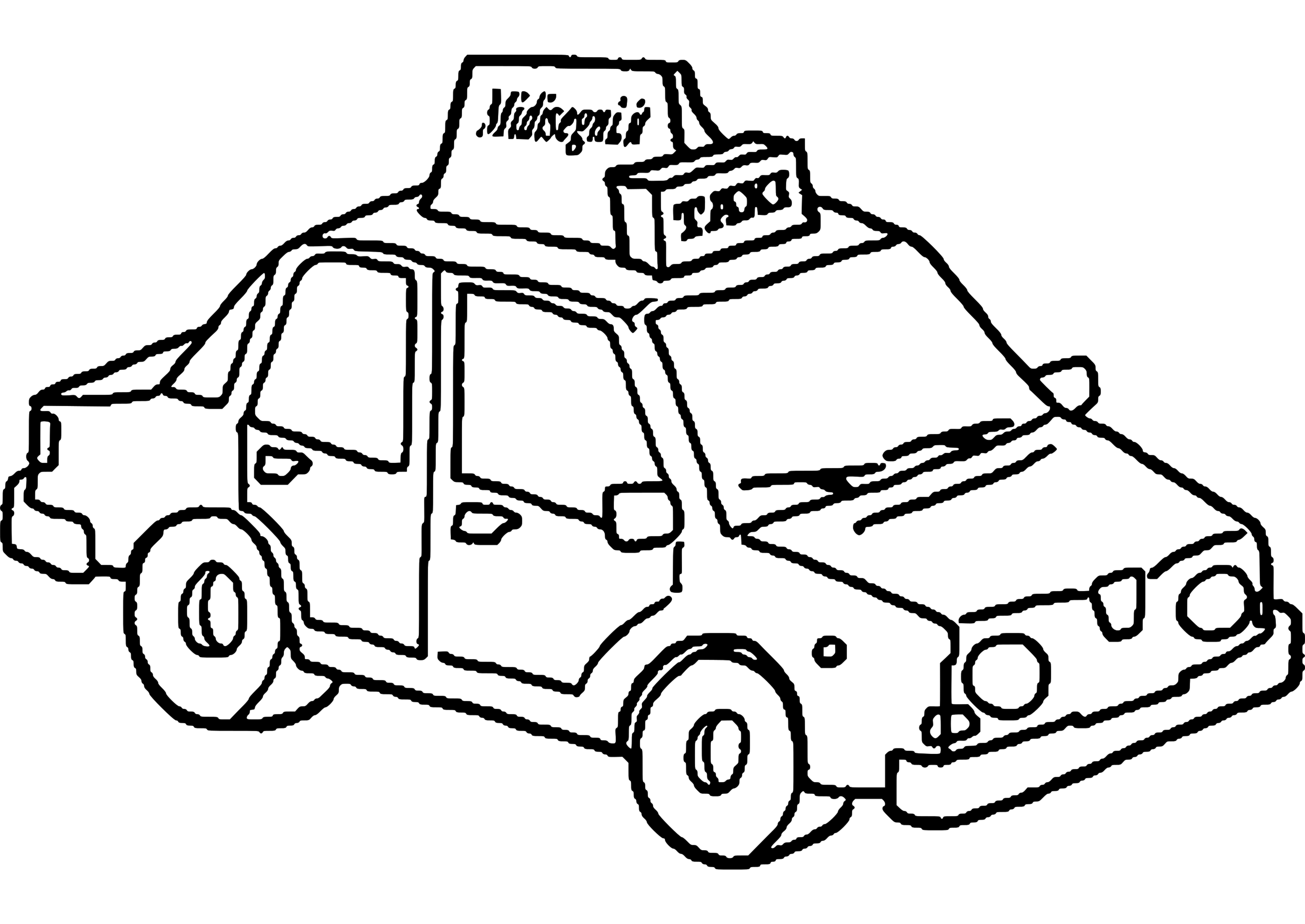 Coloring page: Taxi (Transportation) #137211 - Free Printable Coloring Pages