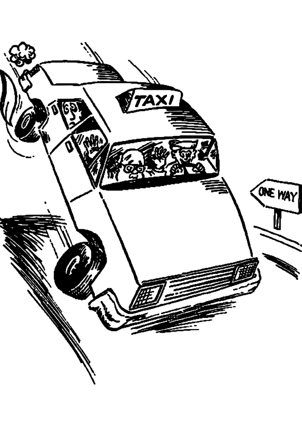 Coloring page: Taxi (Transportation) #137218 - Free Printable Coloring Pages