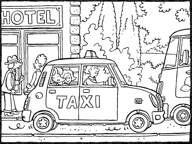 Free printable Taxi coloring page #204450 from Transportation collection
