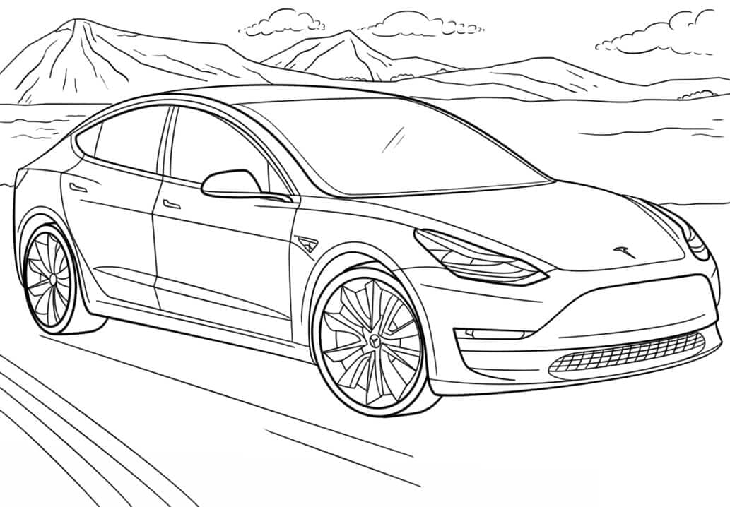 Free printable Tesla coloring page #207821 from Transportation collection Free printable Tesla coloring page #207821 from Transportation collection