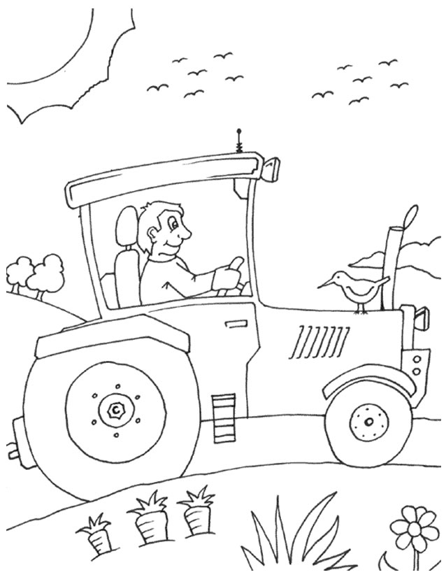 Drawing Tractor #141984 (Transportation) – Printable coloring pages