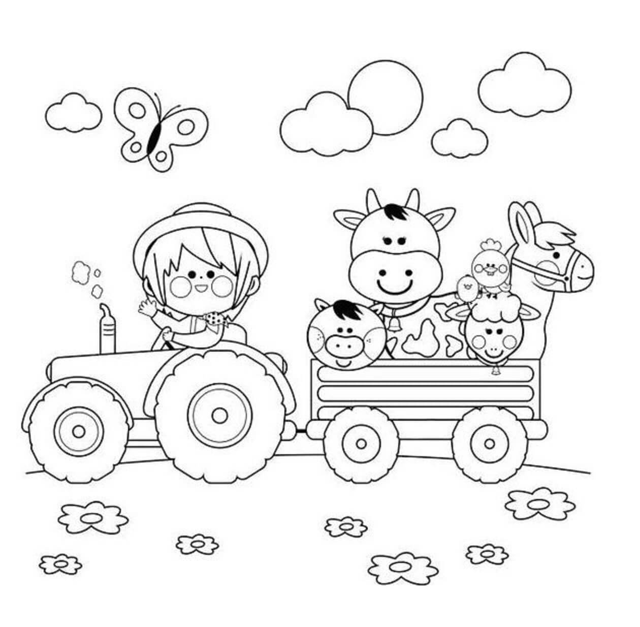 Free printable Tractor coloring page #172583 from Transportation collection