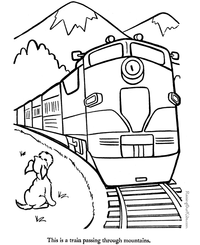 Coloring page: Train / Locomotive (Transportation) #135055 - Free Printable Coloring Pages
