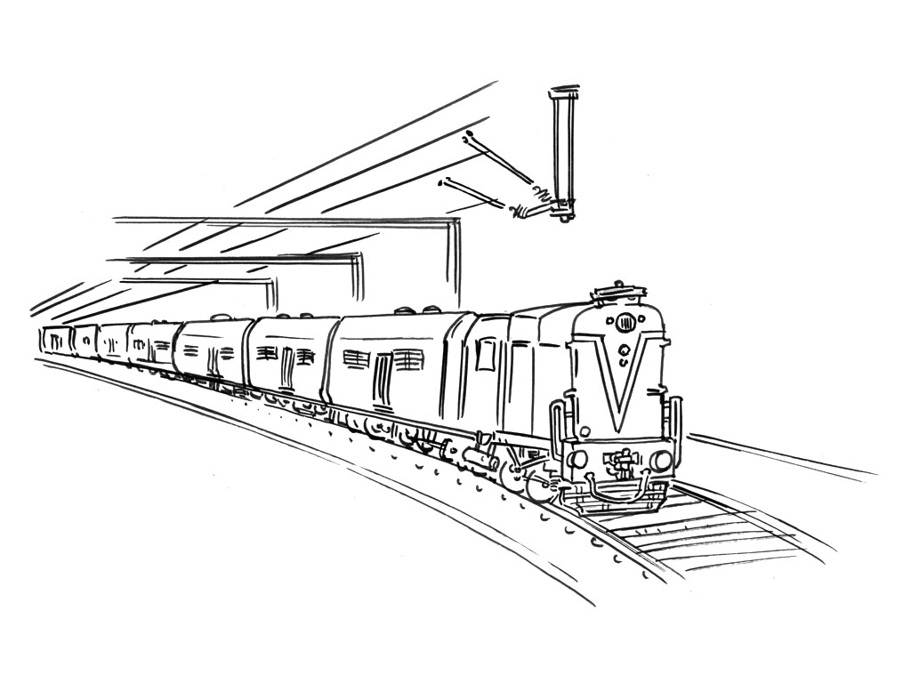 Coloring page: Train / Locomotive (Transportation) #135108 - Free Printable Coloring Pages