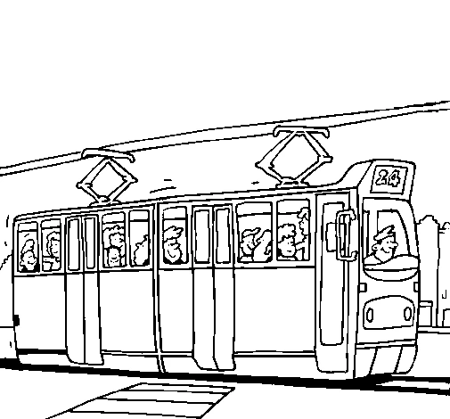 Coloring page: Tram (Transportation) #145413 - Free Printable Coloring Pages